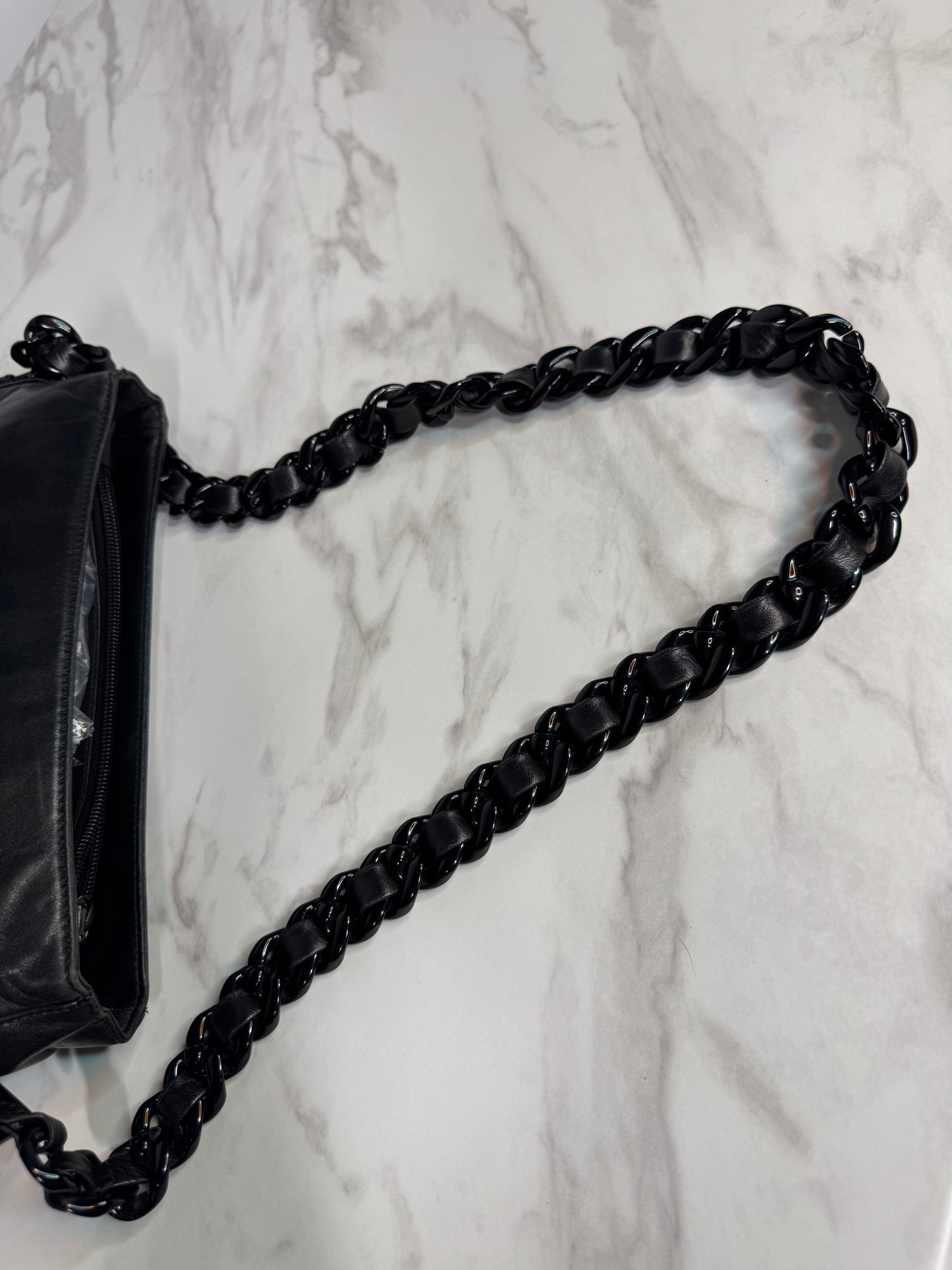 Prada Nappa Leather Shoulder/Crossbody Bag with Acrylic Chain Strap