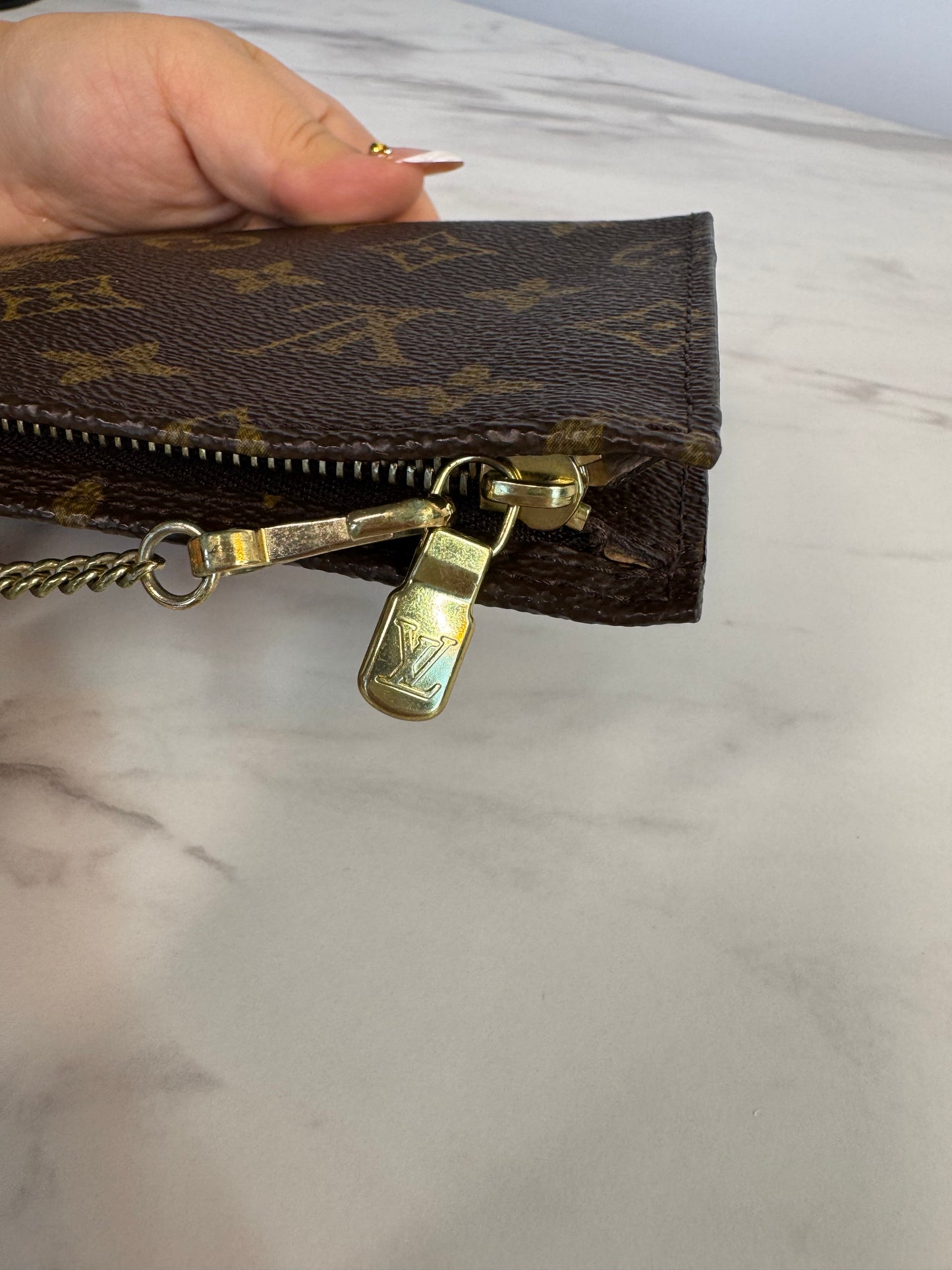 Louis Vuitton Monogram Mini Pouchette with Chain