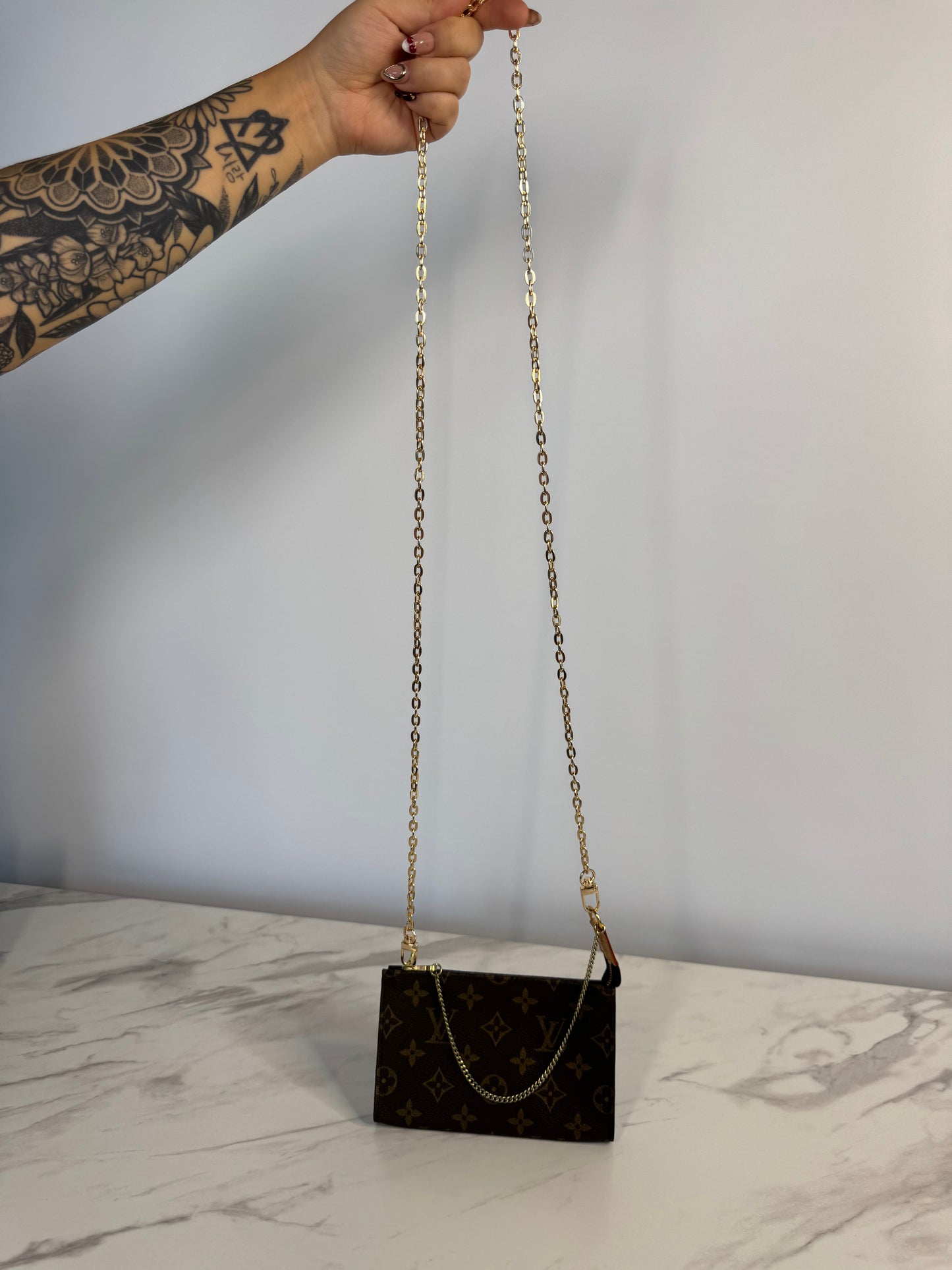 Louis Vuitton Monogram Mini Pouchette with Chain