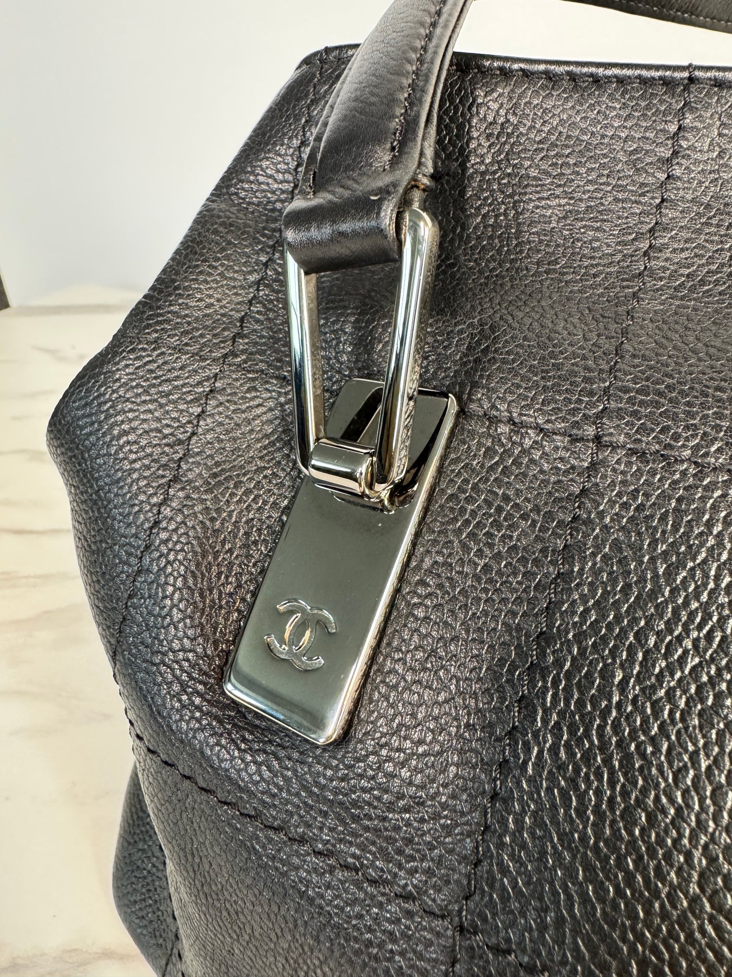 Chanel Chocolate Bar Caviar Leather Shoulder Bag