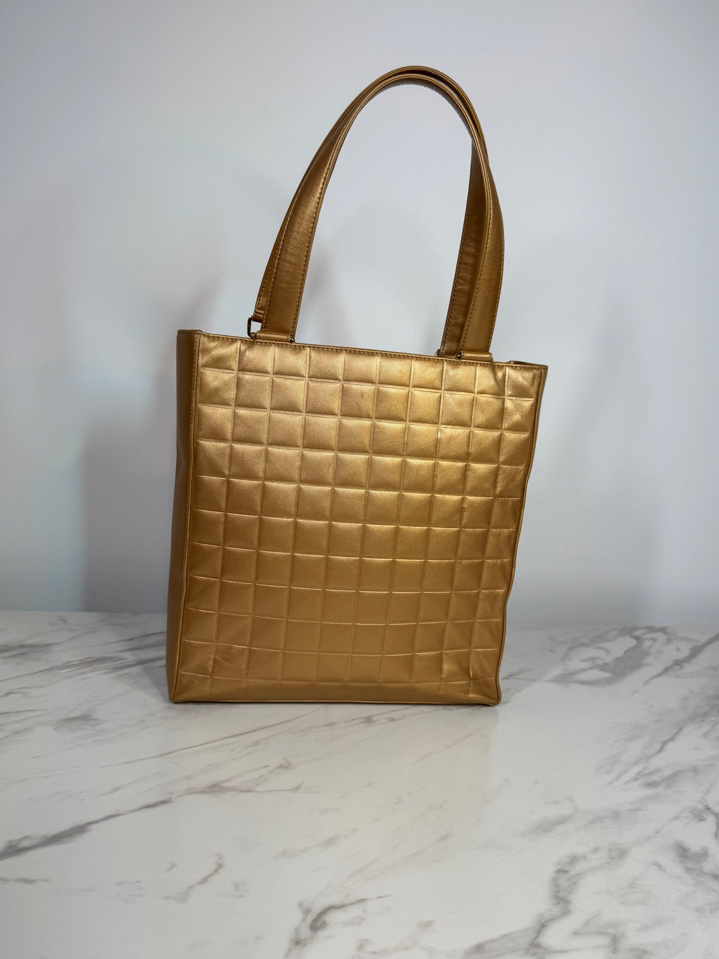 Chanel Champagne Gold Chocolate Bar Tote