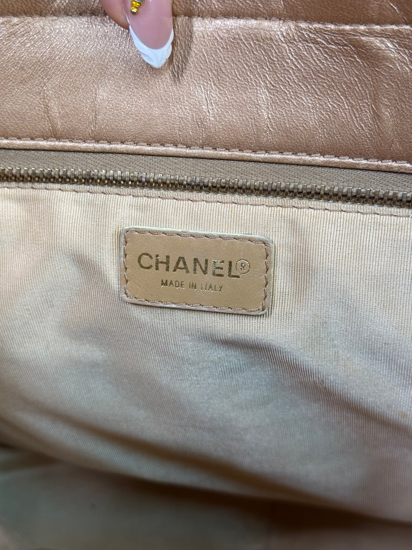 Chanel Champagne Gold Chocolate Bar Tote