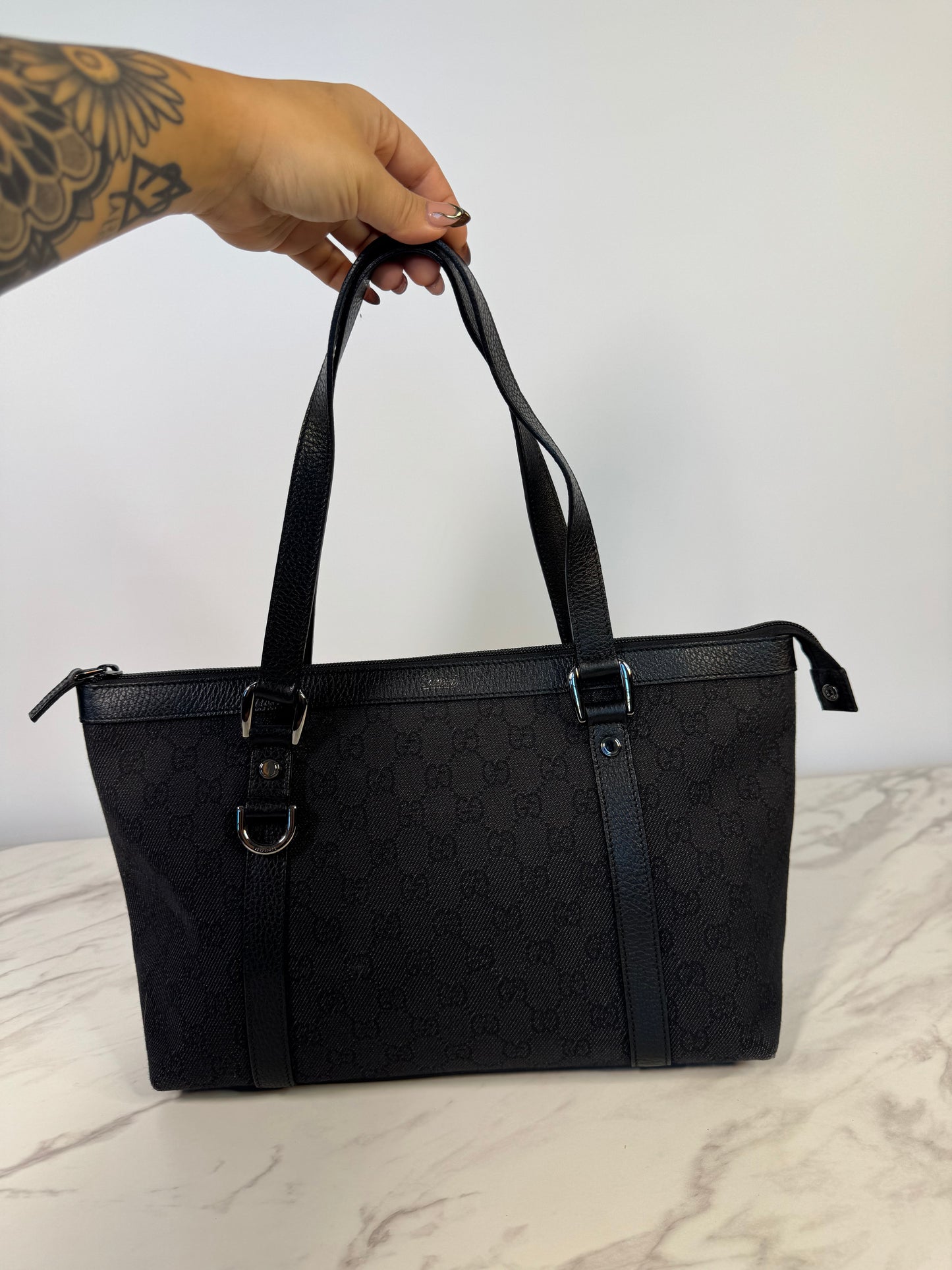 Gucci Abbey Denim Tote