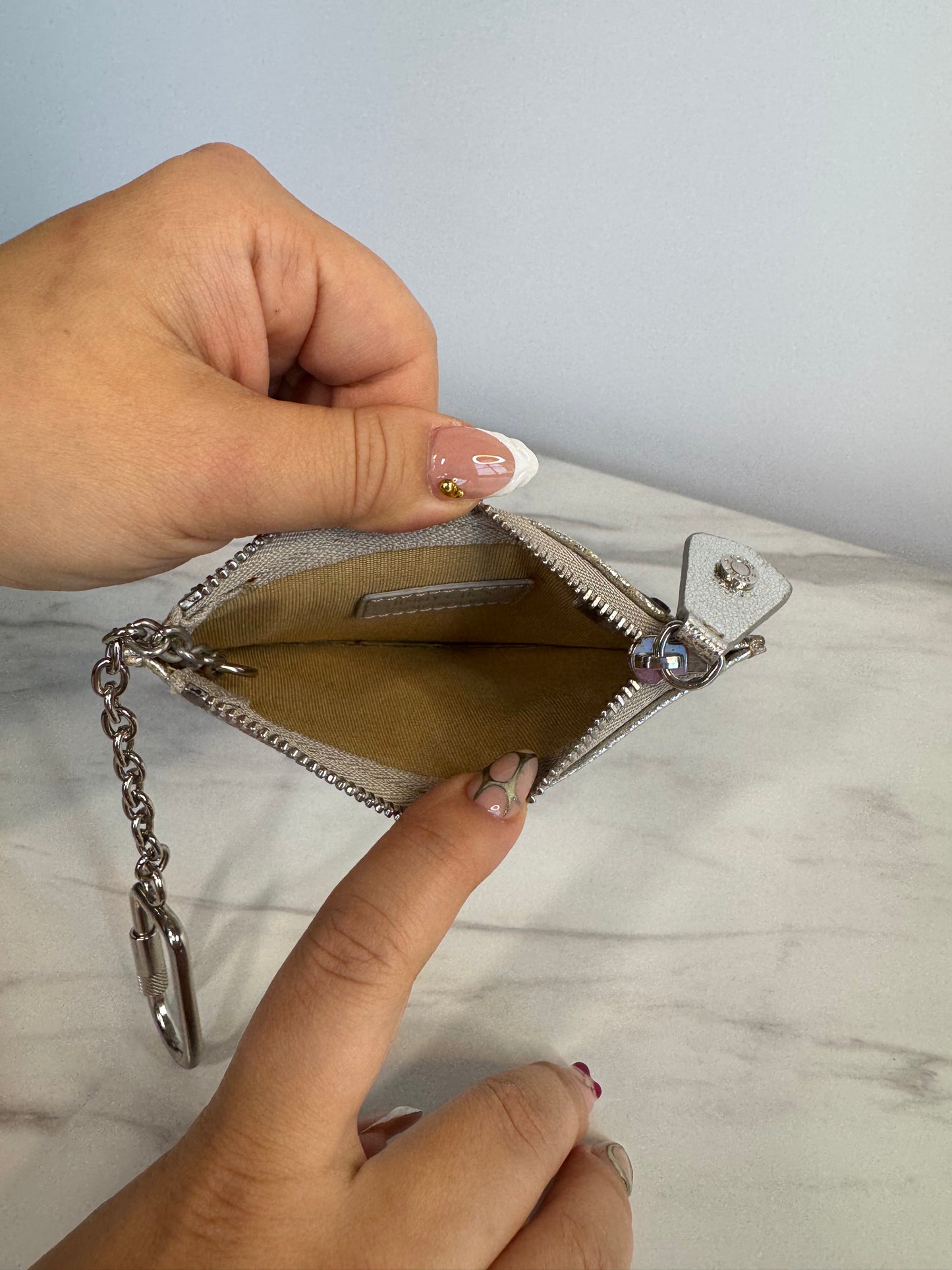 Jimmy Choo Silver Star Studded Key/Cardholder Pouch