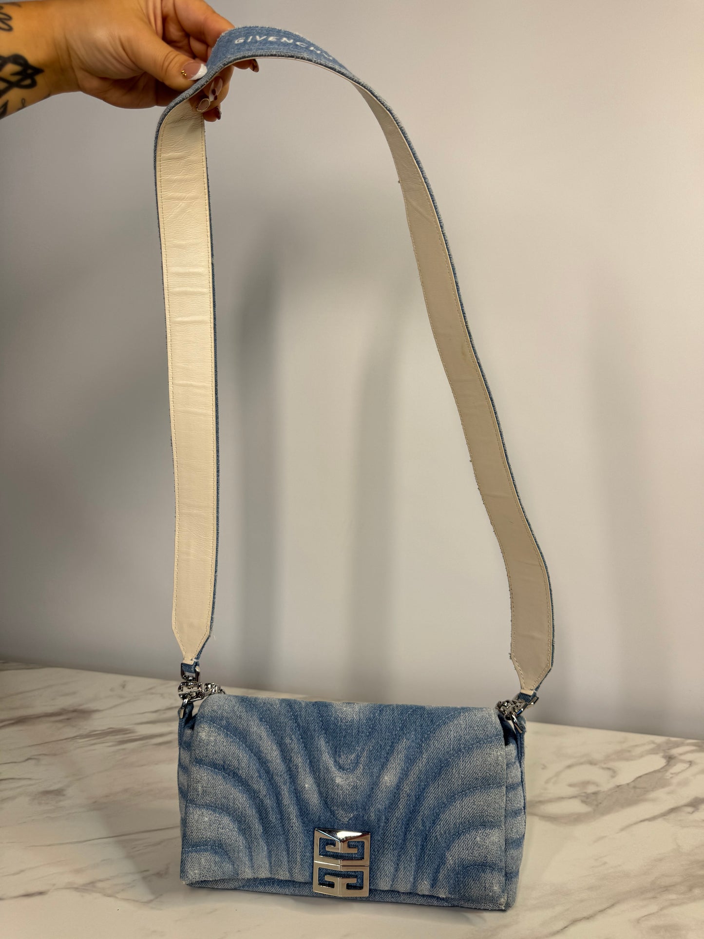 Givenchy Ombre Denim Small 4G Bag with Strap