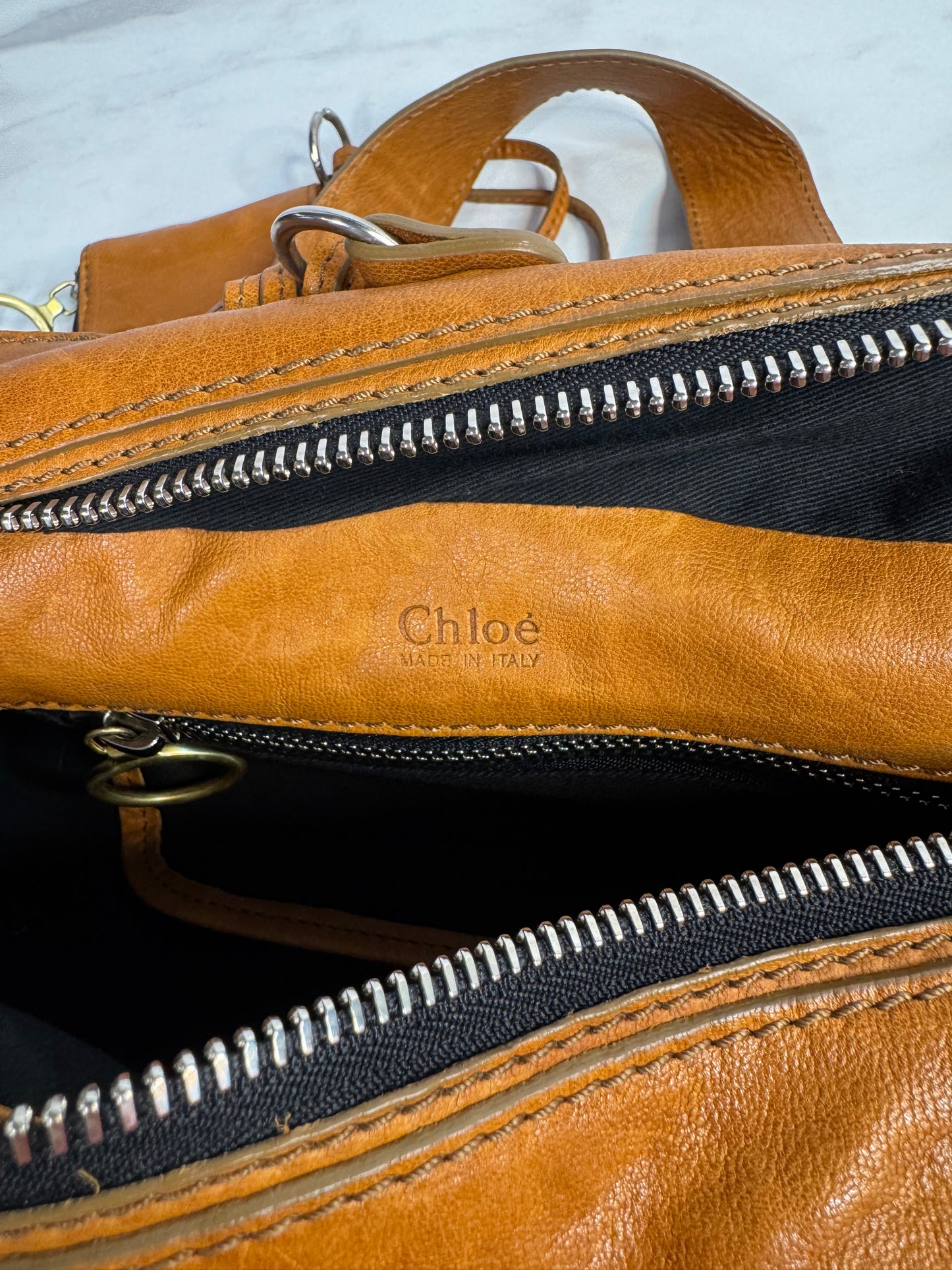 Chloe Distressed Leather Betty Handle Bag