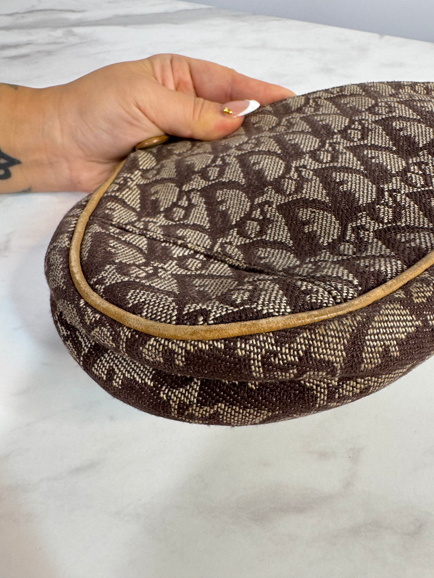 Dior Vintage Trotter Jacquard Saddle Bag