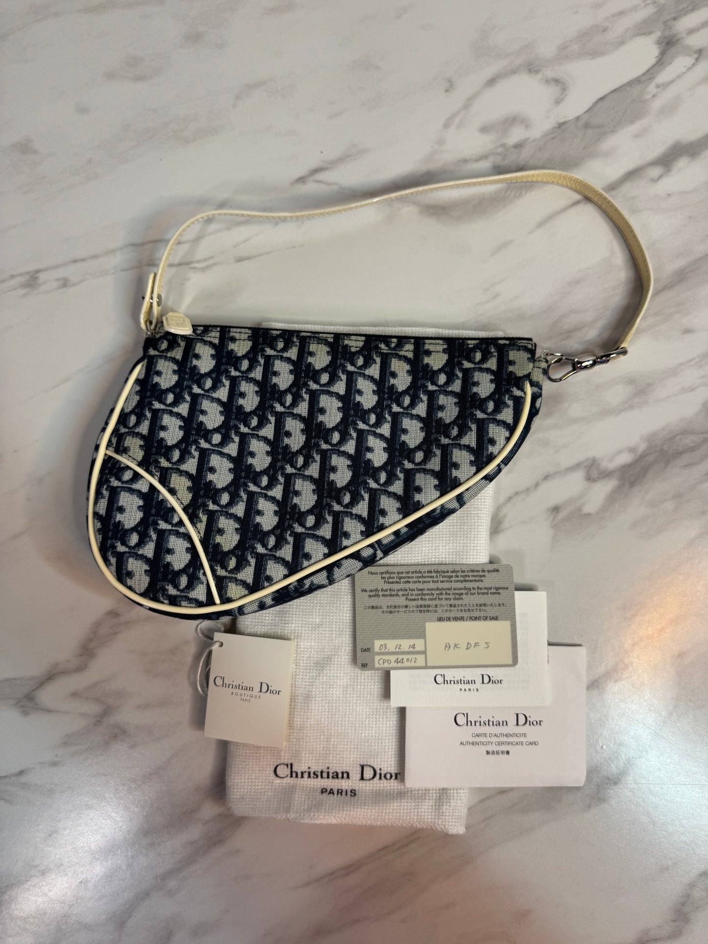 Dior Vintage Trotter Jacquard Saddle Bag