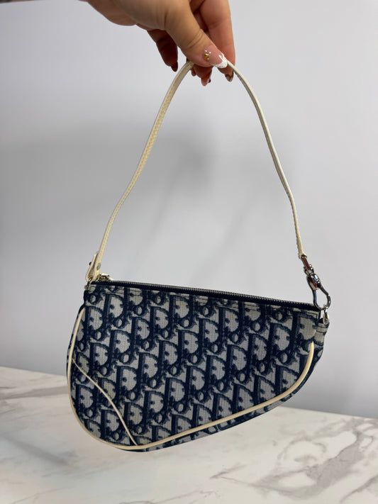 Dior Vintage Trotter Jacquard Saddle Bag