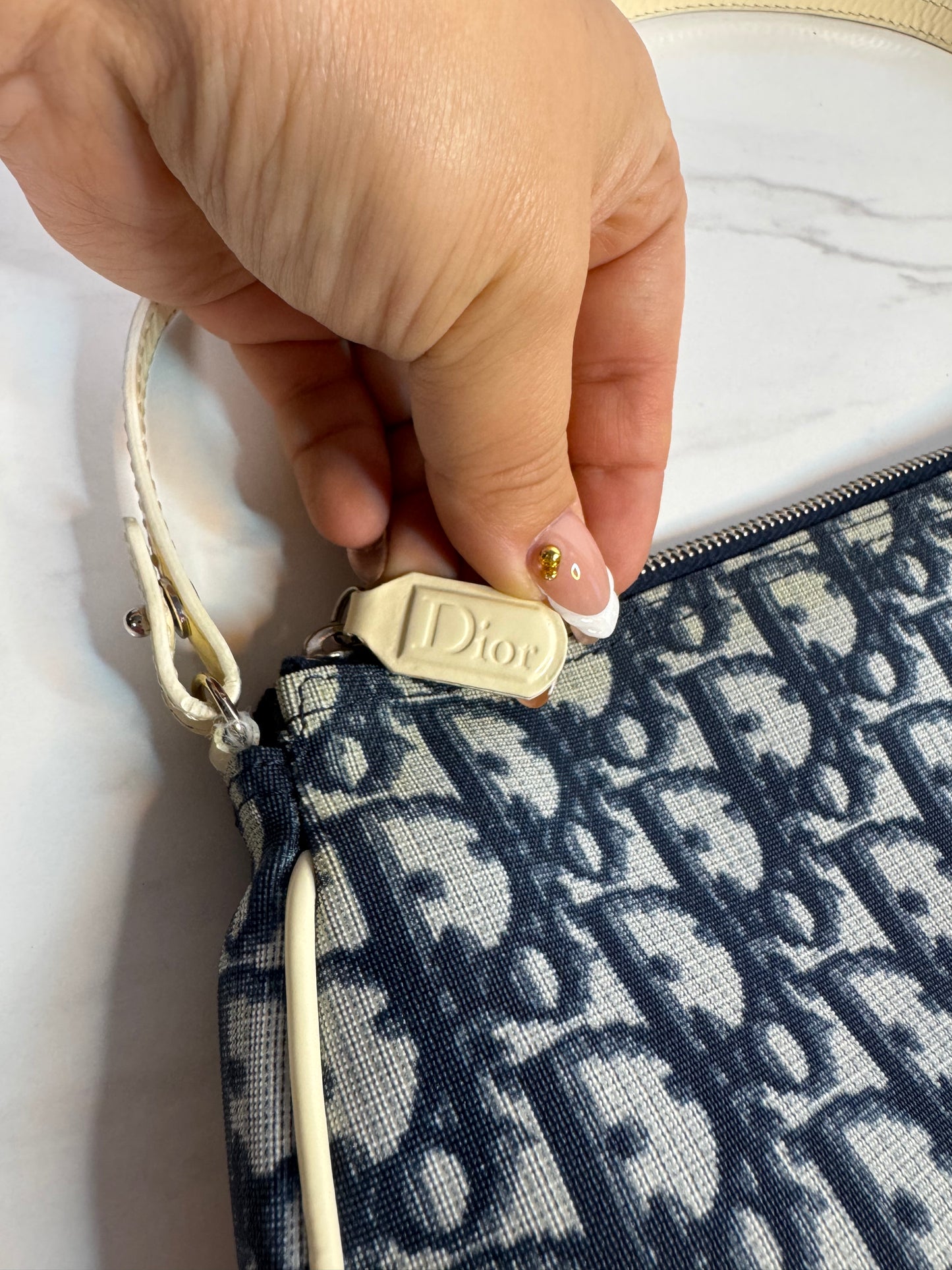 Dior Vintage Trotter Jacquard Saddle Bag