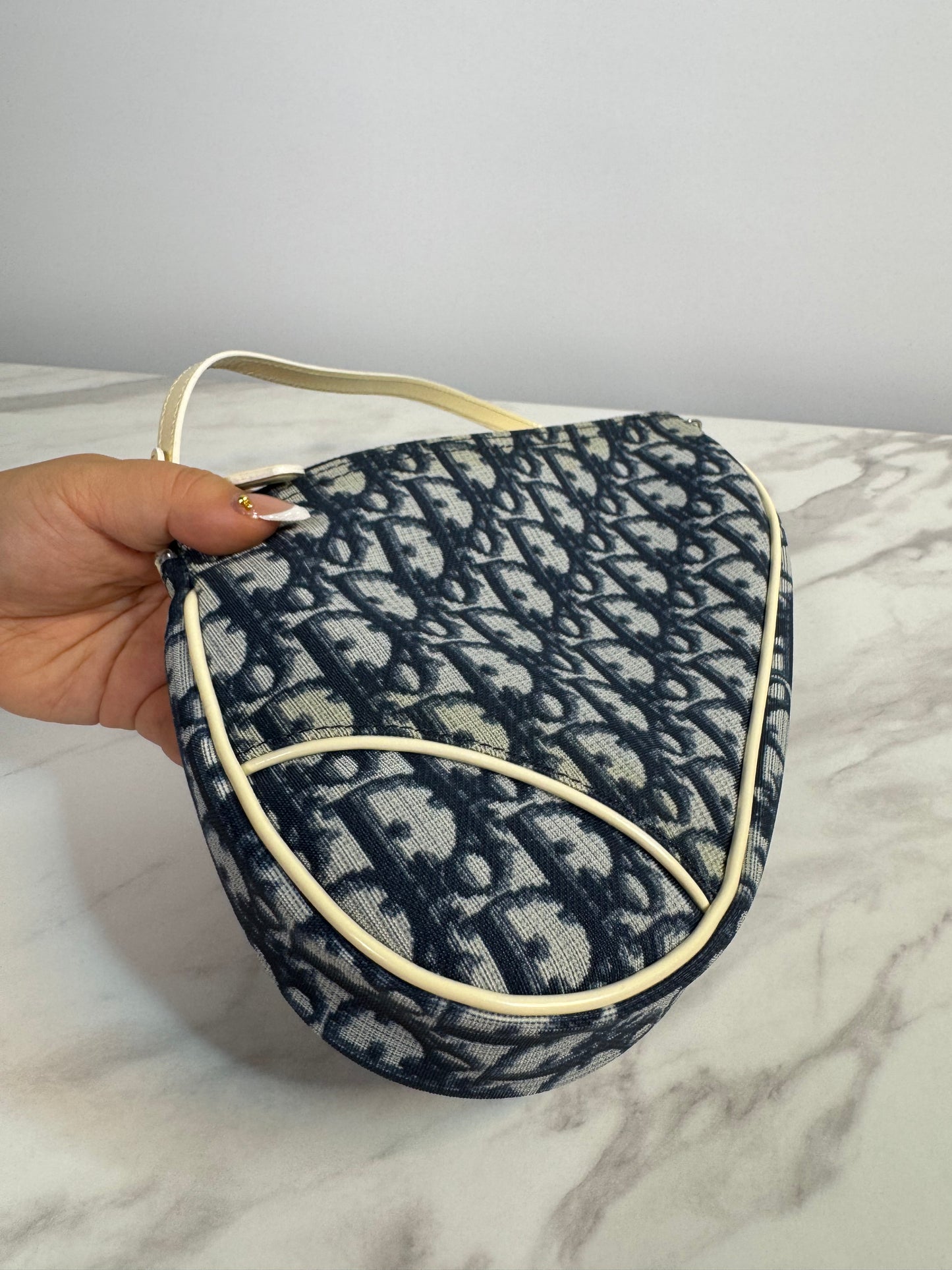 Dior Vintage Trotter Jacquard Saddle Bag